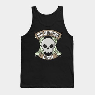 Ice skating crew Jolly Roger pirate flag Tank Top